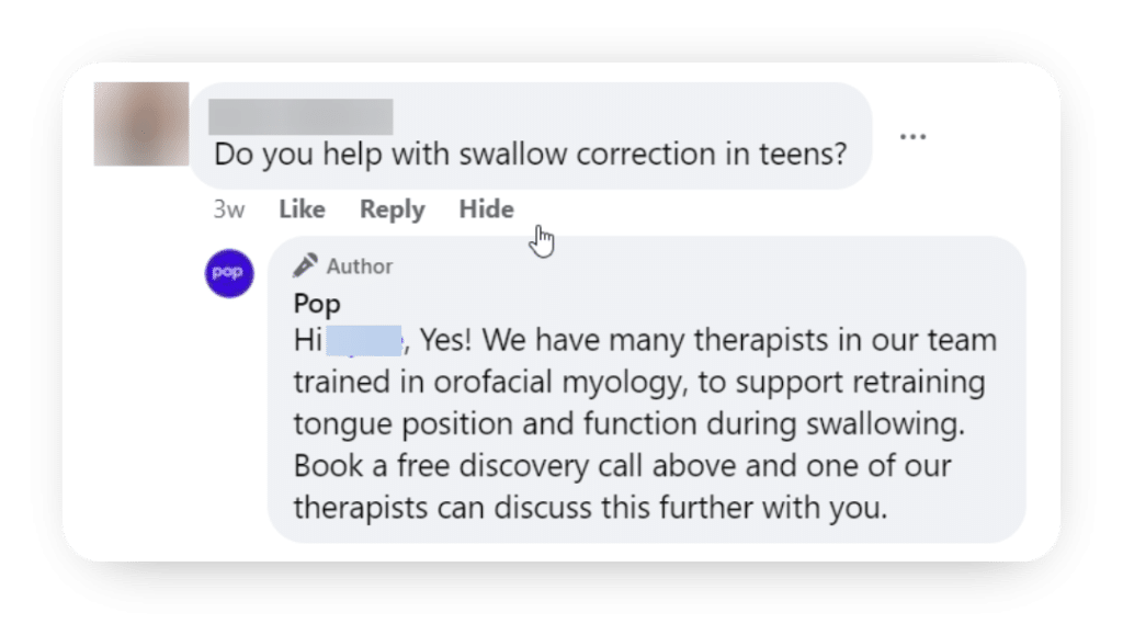 Do you help with swallow correction in teens?